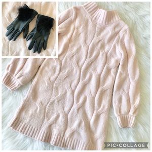 Bundle Sweater Dress + Faux Leather Gloves